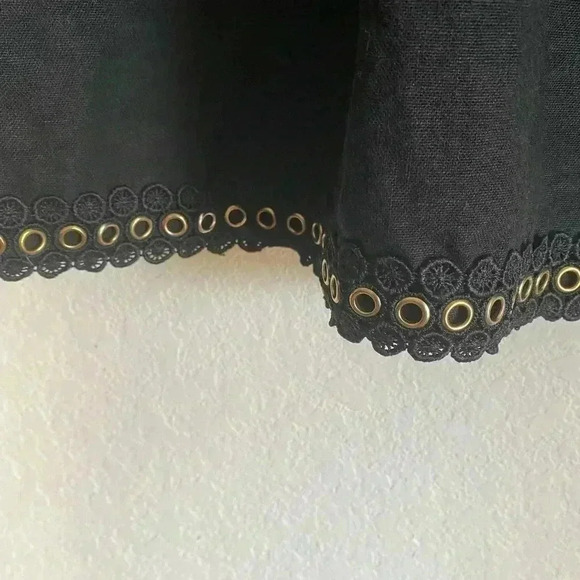 Misa Los Angeles Kova Linen Blend Gaucho Gold Grommet Trim Wide Leg Pants Size S - Picture 4 of 11